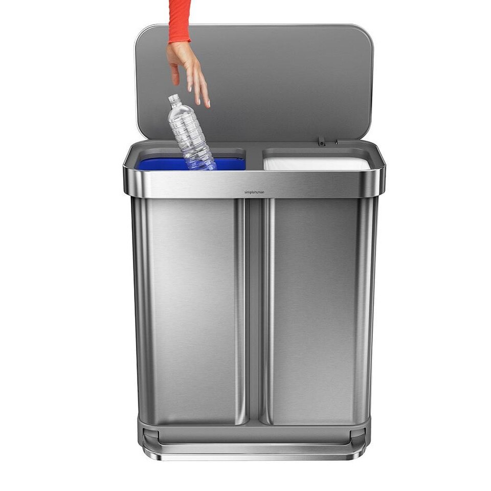 simplehuman™ 58L. Dual Compartment Rectangular Rubbish Bin Williams